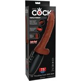 King Cock Plus 7,5 - vibrator za potiskanje mod (rjav) | Shoptok.si
