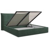 Makamii Zelena oblazinjena zakonska postelja s prostorom za shranjevanje z letvenim dnom 180x200 cm Esala – | Shoptok.si