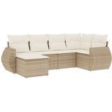  6-dijelni set vrtnih sofa s jastucima bež od poliratana 55 x 55 x 37 cm | Shoptok.si