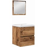  Set namještaja za kupaonicu Zidne 2 pcs Stari drvo i bijela | shoptok.hr