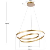  Brilagi-LED prigušiva viseći luster na sajli TWISTER LED/48W/230V prečnika 50 cm zlatna +DO | Eponuda.com