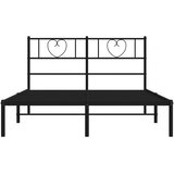  Metalni okvir za krevet s uzglavljem crni 120x190 cm | shoptok.hr