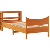 Okvir kreveta s uzglavljem voštano smeđi 75x190 cm od borovine | shoptok.hr