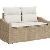 vidaXL 11-delni set vrtnih kavčev s blazinami bež poli ratan akacija | Shoptok.si