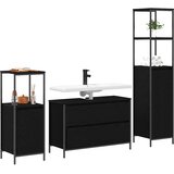  Set namještaja za kupaonicu 3 pcs Crni hrast Konstruirano drvo | shoptok.hr