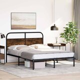  Okvir kreveta bez madraca dimljena boja hrasta 135x190cm drveni | shoptok.hr