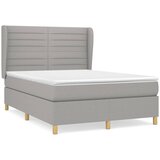The Living Store Box spring posteljni z vzmetnico svetlo siv 140x190 cm blago - Box Spring Postelja, (21521420) | Shoptok.si
