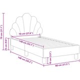  Okvir kreveta za malu djecu s naslonom Crna 70 x 140 cm Baršun | shoptok.hr