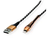 Roline GOLD Lightning to USB Cable for iPhone, iPod, iPad, with Smartphone support function, 1 m ( 5365 )