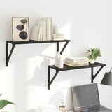 Police na zidu s policom 2 pcs Crni hrast 60 x 25 x 25,5 cm | shoptok.hr