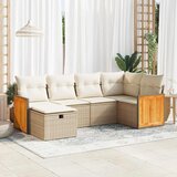 Maison Chic Seti vrtnega pohištva - Vrtna garnitura - Vrtni pohištvo set 6-delna z blazinami bež poli ratan, (21813566) | Shoptok.si