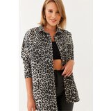 Bianco Lucci women's gabardine leopard denim jacket Cene