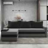 Kondela Sedežna garnitura, siva/črna, PAULITA NEW | Shoptok.si