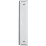 Wolf Jeklena garderobna omara, žgan lak, 1 predelek, višina 1700 mm, širina 300 mm, 1 zgornja polica, 1 drog za obleke, osnovni element, svetlo sive / | Shoptok.si