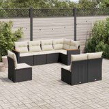  8-dijelni set vrtnih sofa od poliratana s jastucima crni | shoptok.hr