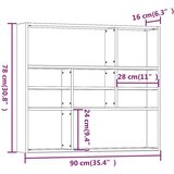  Stenska polica dimljeni hrast 90x16x78 cm konstruiran les, (20601379) | Shoptok.si