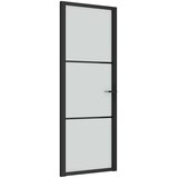  Unutarnja vrata 76 x 201,5 cm crna od mat stakla i aluminija | shoptok.hr