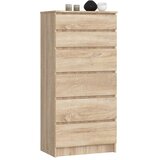 AKORD Komoda, 6 Predalov, Hrast Sonoma, (5000332230) | Shoptok.si