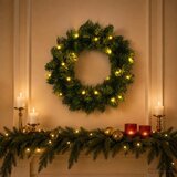  Božićni vijenac Zelena Ø 30 cm PVC 25 LED lampica - Zelena 30 cm s LED svjetlima | shoptok.hr