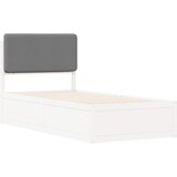  Krevetni okvir s tapiciranim uzglavljem Svijetlo siva Svjetlosiva 205.5 x 85.5 x 93 cm | shoptok.hr