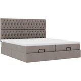  Otomanski okvir kreveta s madracima smeđesivi 200x200cm tkanine | shoptok.hr