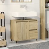 vidaXL Kopalniška omarica za umivalnik sonoma 65x33x60 cm inž. les Cene