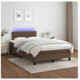  Krevet box spring s madracem LED tamnosmeđi 120x200 cm tkanina | shoptok.hr