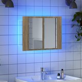  LED kupaonski ormarić s ogledalom boja hrasta 60x12x45 akrilni | shoptok.hr