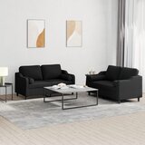  2-dijelni set sofa s jastucima crni od tkanine | shoptok.hr