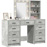  Toaletni stol s zrcalnim svjetlima 3 pcs Siva Konstruirano drvo | shoptok.hr