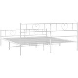  Metalni okvir kreveta uzglavlje i podnožje bijeli 180x200 cm | shoptok.hr