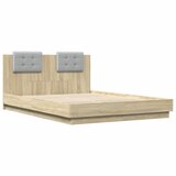  The Living Store Posteljni okvir z vzglavjem sonoma hrast 150x200 cm inž. les - Posteljni Okvir, (21450407) | Shoptok.si
