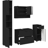  Set namještaja za kupaonicu 4 kom. Crna 35 x 30 x 192 cm | shoptok.hr