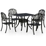  5-dijelni bistro set od lijevanog aluminija crni | shoptok.hr