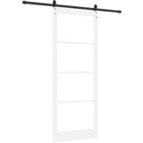  Klizna Vrata s Oprema Set Bijela 93x232 cm Čvrsto Borovo Drvo | shoptok.hr