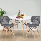 LEMON Set 2 trpezarijske plišane stolice i sto Freja sivi 25-KS012-25-KS001 | Eponuda.com