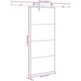vidaXL Klizna vrata s priborom 90 x 205 cm od ESG stakla i aluminija | shoptok.hr