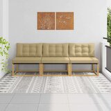  Srednja sofa za van Čvrsto drvo akacije i Textilene Bijela - Bijela i bež 3x srednje | shoptok.hr