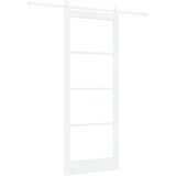  Klizna vrata 83 x 211 cm Masivna borovina i staklo Bijelo | shoptok.hr