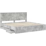  Okvir za krevet s ladicama Betonski sivi 200 x 200 cm | shoptok.hr