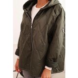 Kesi Włoski Women's quilted jacket with a hood khaki | Shoptok.si