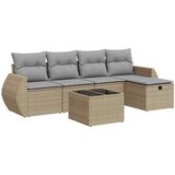 vidaXL 6-dijelni set vrtnih sofa s jastucima bež od poliratana | shoptok.hr
