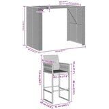 vidaXL Vrtna barska garnitura 5-delna črn poli ratan/akacija | Shoptok.si