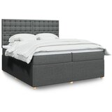 vidaXL Krevet s oprugama i madracem tamnosivi 200 x 200 cm od tkanine | shoptok.hr