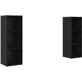  Set TV komoda Zidne 2 pcs Crni hrast 107 x 35 x 37 cm | shoptok.hr