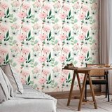  Tapeta - Peonies on white background 49x1000 | shoptok.hr