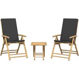  3-dijelni sklopivi bistro set s tamnosivim jastucima bambus | shoptok.hr