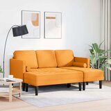  2-delni kavč s blazinami temno rumena tkanina, (22094667) | Shoptok.si