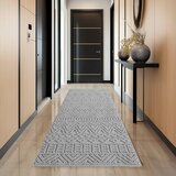 Ay Yildiz RAVNO TKANA PREPROGA HELIX 80/250 cm tkano srebrne barve | Shoptok.si