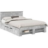 Krevetna konstrukcija s uzglavljem Betonski sivi 150 x 200 cm | shoptok.hr